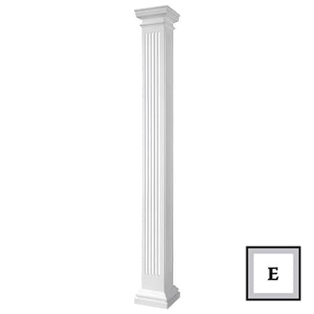 Ekena Millwork Endura-Stone Pro Series Fluted Column, Square Non-Tapered Shaft (FRP), Smooth Finish ESPK0809ENFTUTU